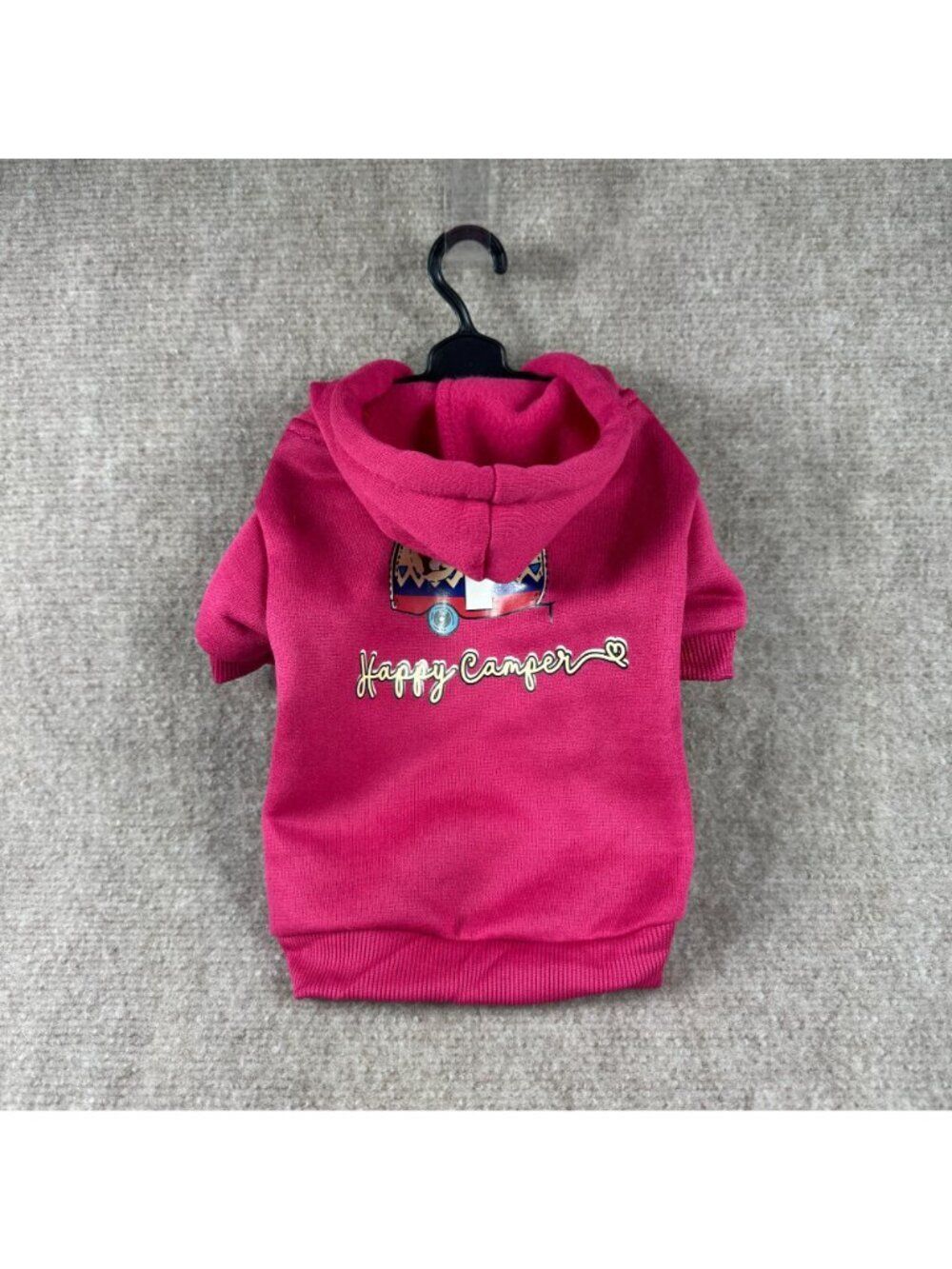 Buc-ee's Happy Camper Dog Cat Hoodie Pink Small Pet Sweatshirt Camp Trailer - Picture 3 of 7